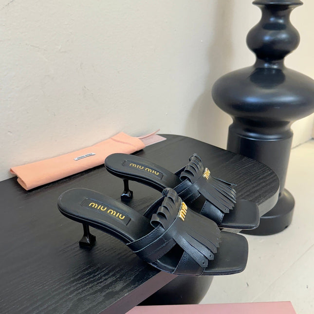 MIUMIU 26S HIGH-HEEL SANDALS 40MM IN BLACK CALFSKIN