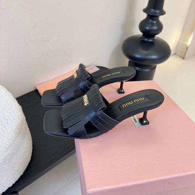 MIUMIU 26S HIGH-HEEL SANDALS 40MM IN BLACK CALFSKIN