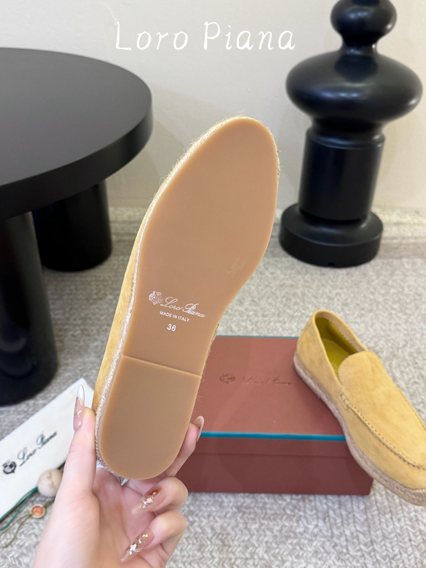 LP 26S ESPADRILLE LOAFERS IN YELLOW SUEDE WITH JUTE TRIM