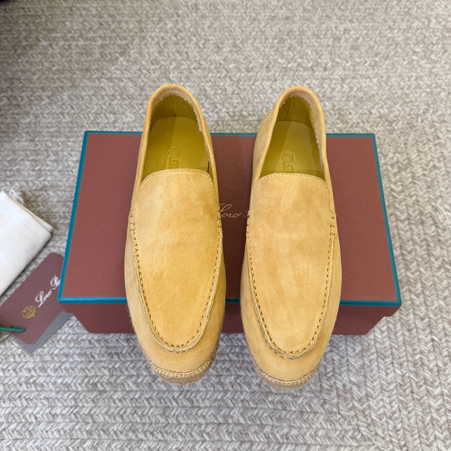 LP 26S ESPADRILLE LOAFERS IN YELLOW SUEDE WITH JUTE TRIM