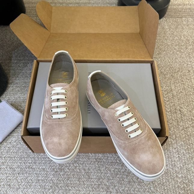 LP 26S LACE-UP SNEAKERS IN LIGHT BROWN SUEDE