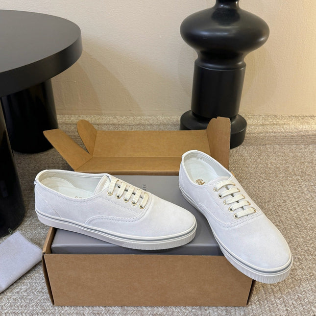 LP 26S LACE-UP SNEAKERS IN CREAM WHITE SUEDE