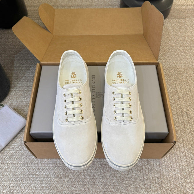 LP 26S LACE-UP SNEAKERS IN CREAM WHITE SUEDE
