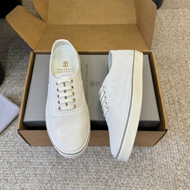 LP 26S LACE-UP SNEAKERS IN CREAM WHITE SUEDE