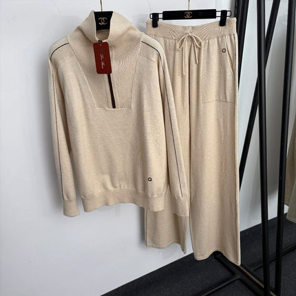 LORO PIANA 26S QUARTER-ZIP KNIT PANTS SET 994