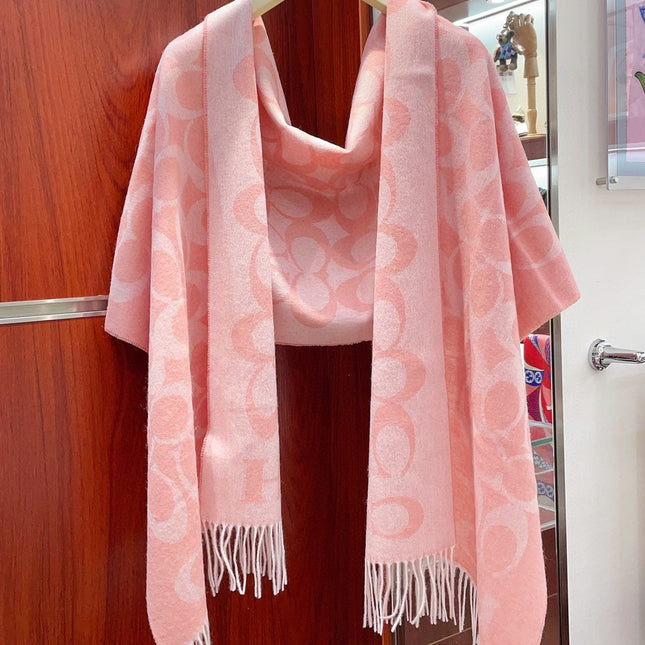 CLASSIC MONOGRAM LOGO WOOL SCARF 195 CM FLAMINGO PINK 316253