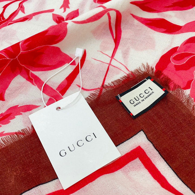 SQUARE SCARF 140 CM IN ROSE RED CASHMERE 398256