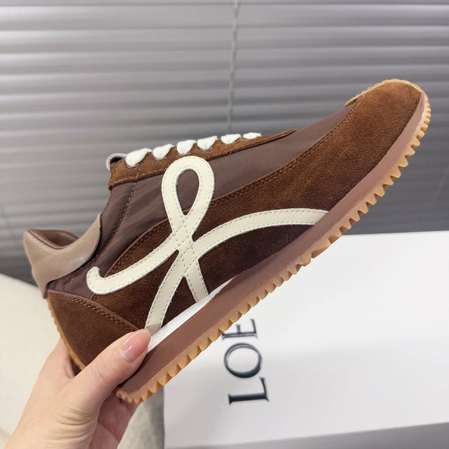 BALLET RUNNER 2.0 IN CHOCOLATE BROWN SUEDE AND LYCRA FABRIC