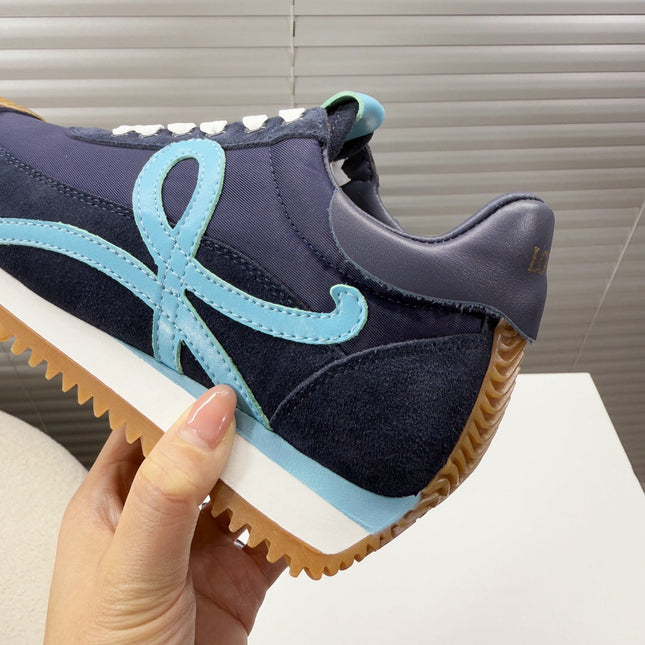 BALLET RUNNER 2.0 IN AEGEAN BLUE SUEDE AND LYCRA FABRIC