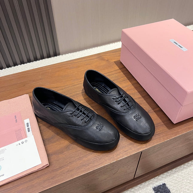 MIUMIU 26S OXFORD IN BLACK LAMBSKIN