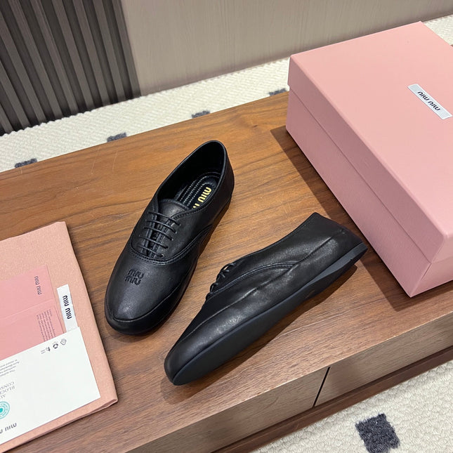 MIUMIU 26S OXFORD IN BLACK LAMBSKIN