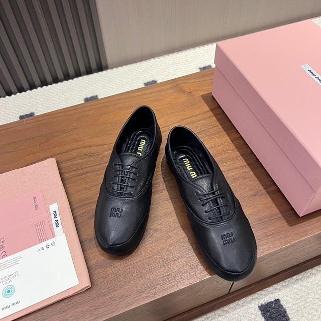 MIUMIU 26S OXFORD IN BLACK LAMBSKIN