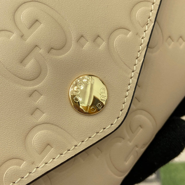 CONTINENTAL WALLET 19 IN LIGHT YELLOW EMBOSSED CALFSKIN GOLD HARDWARE