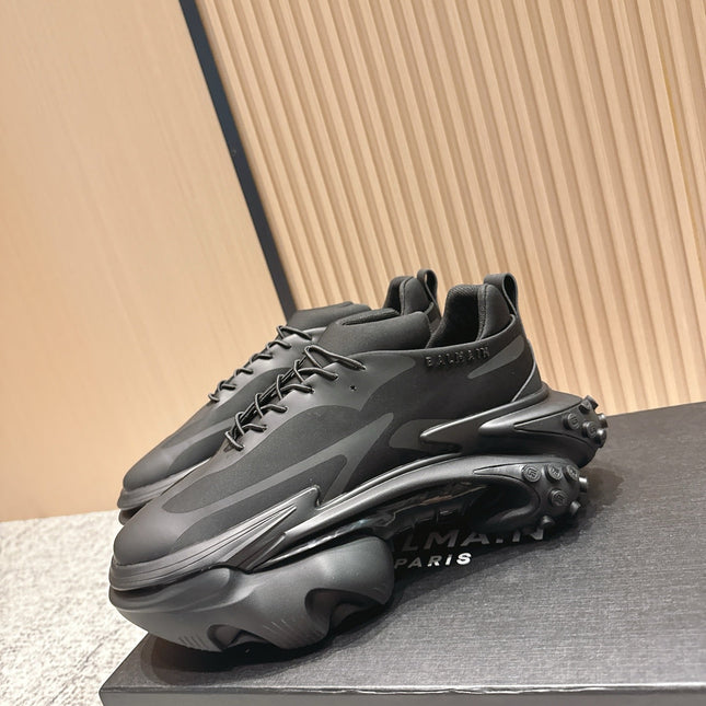 BALMAIN 26S SNEAKERS 60 MM IN BLACK CALFSKIN