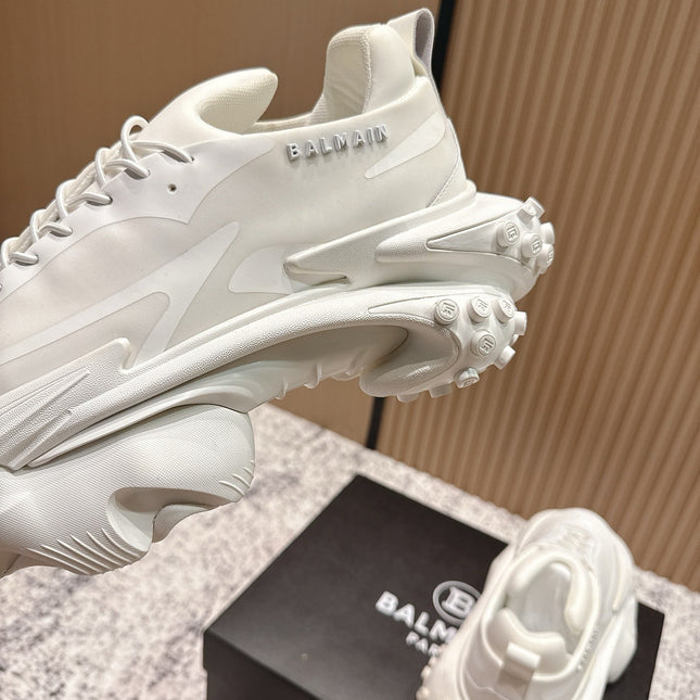 BALMAIN 26S SNEAKERS 60 MM IN WHITE CALFSKIN