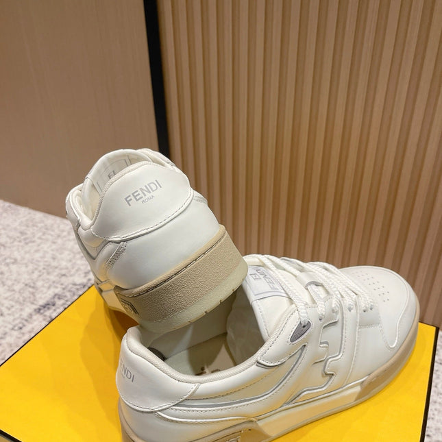 FENDI 25S MATCH SNEAKERS IN CREAM WHITE CALFSKIN STYLE 13