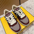 FENDI 25S MATCH SNEAKERS IN RED SUEDE MIX BLACK CALFSKIN STYLE 3