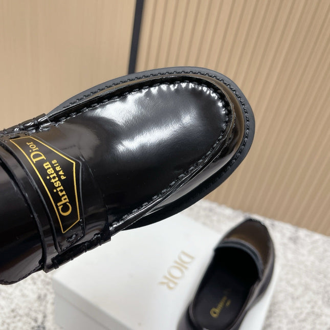 DIOR 25S BOY MULES IN BLACK CALFSKIN
