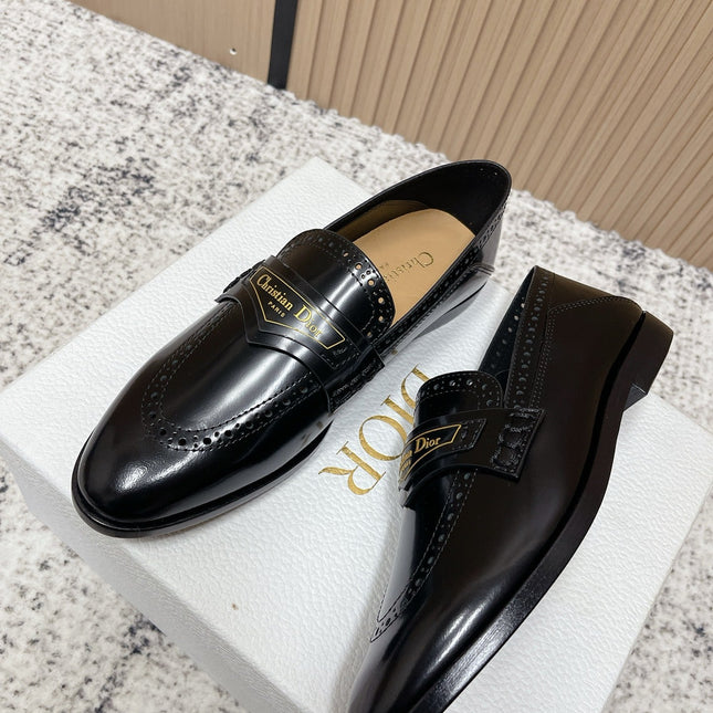 DIOR 25S BOY LOAFERS IN BLACK CALFSKIN