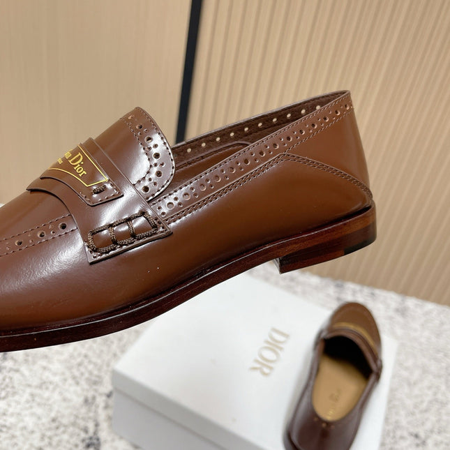 DIOR 25S BOY LOAFERS IN BROWN CALFSKIN