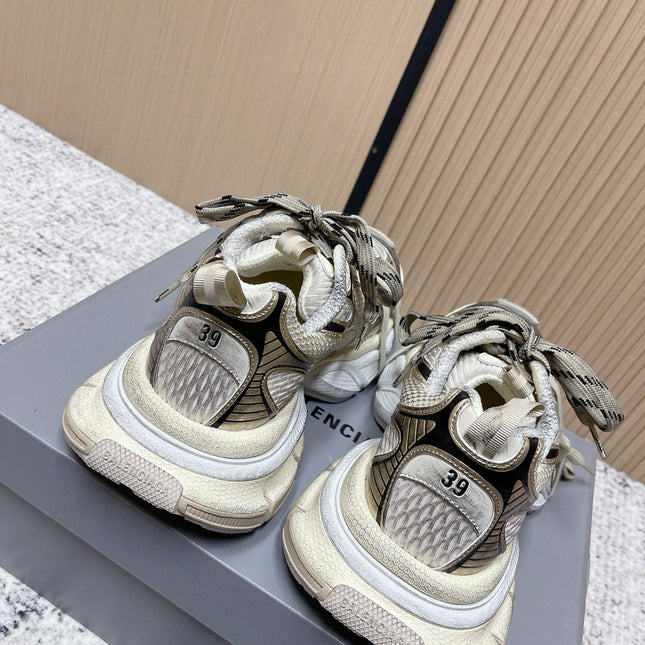 BALENCIAGA 25S 3XL SNEAKERS IN TAUPE GRAY MIX BLACK PU LEATHER