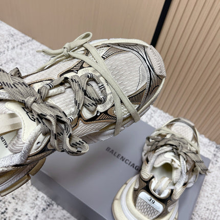 BALENCIAGA 25S 3XL SNEAKERS IN TAUPE GRAY MIX BLACK PU LEATHER