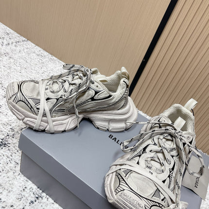 BALENCIAGA 25S 3XL SNEAKERS IN LIGHT TAUPE MIX BLACK PU LEATHER