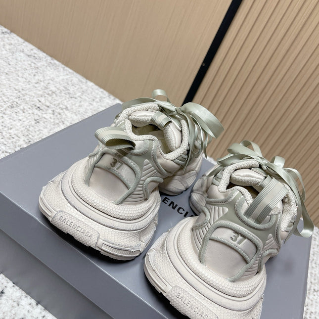 BALENCIAGA 25S 3XL SNEAKERS IN TAUPE GRAY PU LEATHER