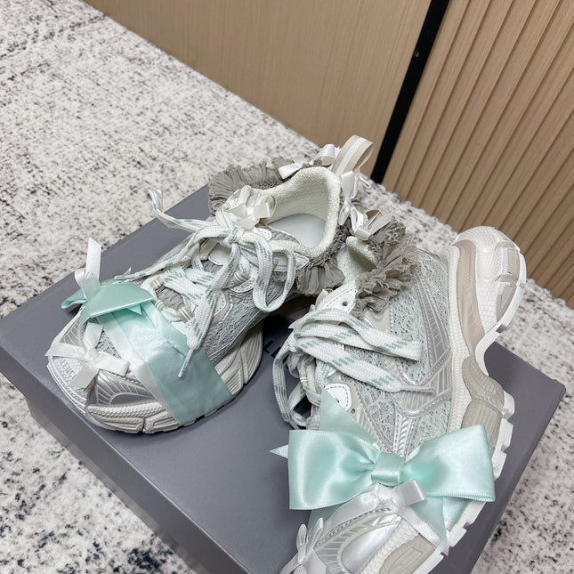 BALENCIAGA 25S 3XL SNEAKERS IN WHITE MIX GREY PU LEATHER