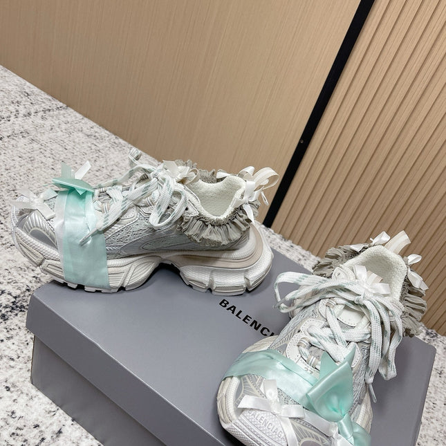 BALENCIAGA 25S 3XL SNEAKERS IN WHITE MIX GREY PU LEATHER