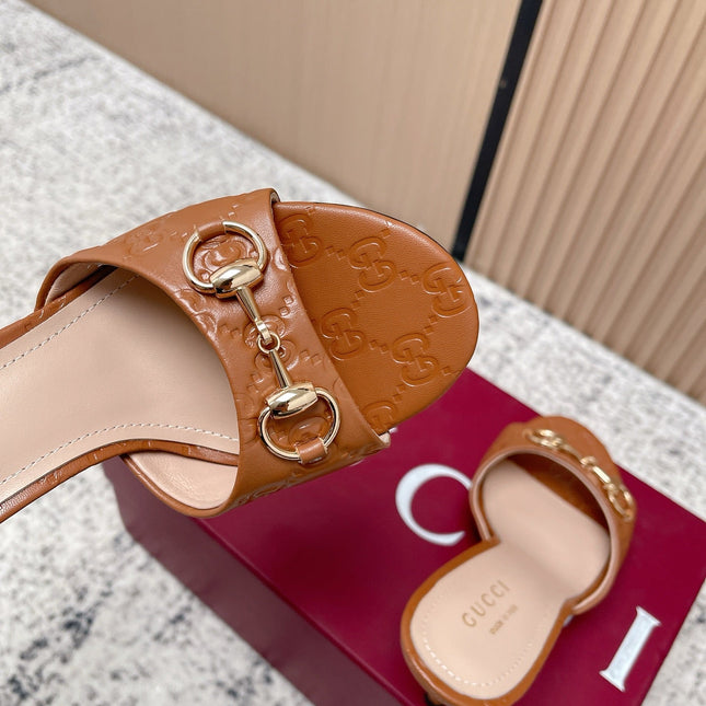 GUCCI 26S HIGH-HEEL SANDALS 85 MM IN LIGHT BROWN CALFSKIN