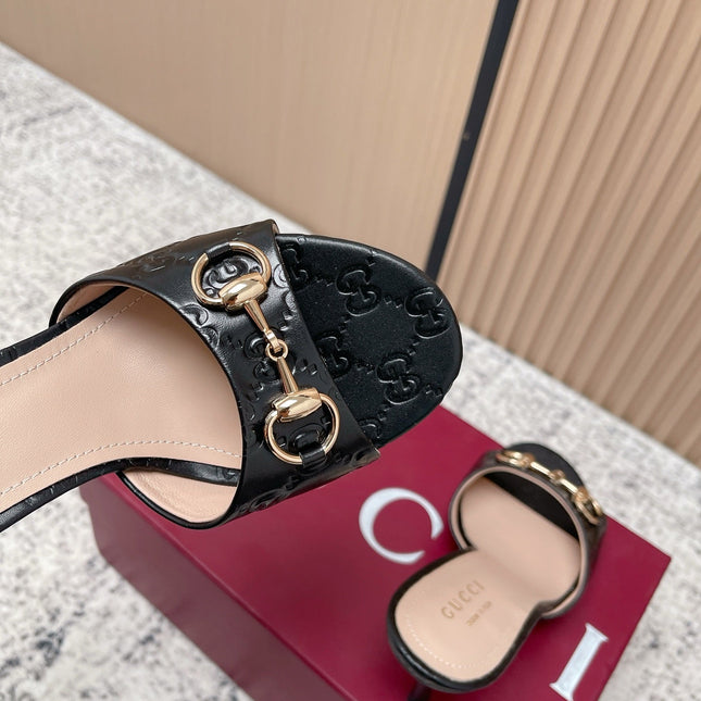 GUCCI 26S HIGH-HEEL SANDALS 85 MM IN BLACK CALFSKIN