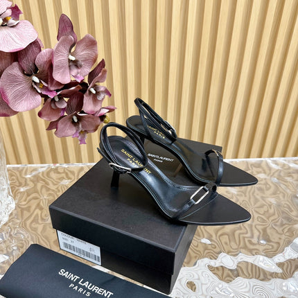 KITTY SANDALS 70 IN BLACK LEATHER