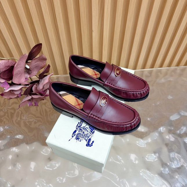 BURBERRY 26S LOAFERS IN DARK RED CALFSKIN