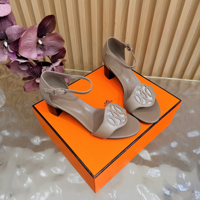 HM 26S MARQUISE SANDAL 45MM IN BROWN CALFSKIN