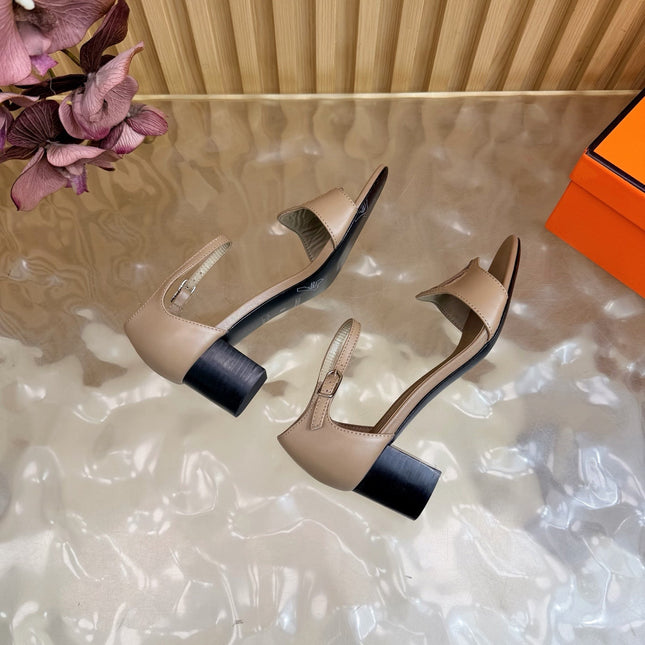 HM 26S MARQUISE SANDAL 45MM IN BROWN CALFSKIN