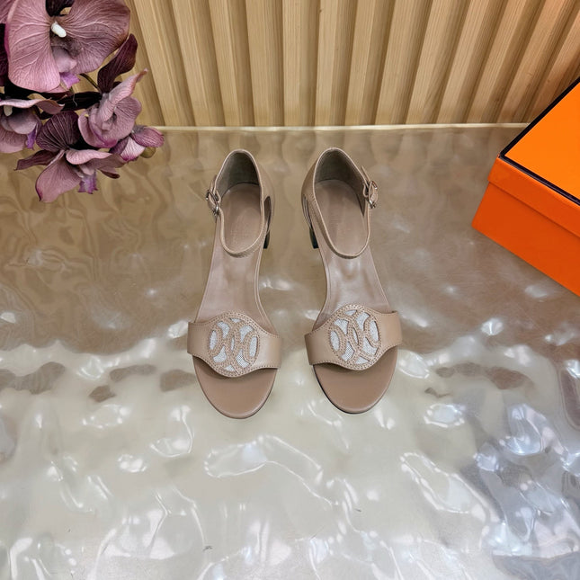 HM 26S MARQUISE SANDAL 45MM IN BROWN CALFSKIN