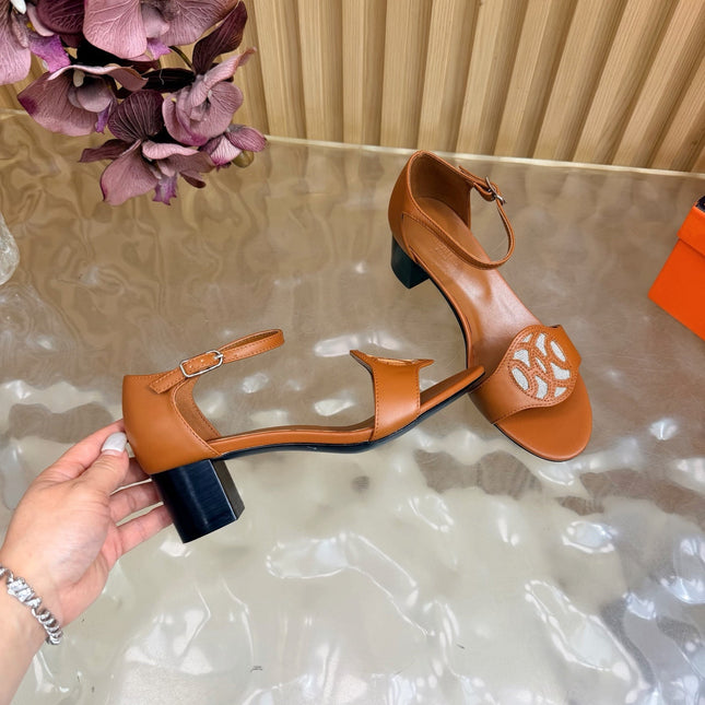 HM 26S MARQUISE SANDAL 45MM IN CARAMEL BROWN CALFSKIN