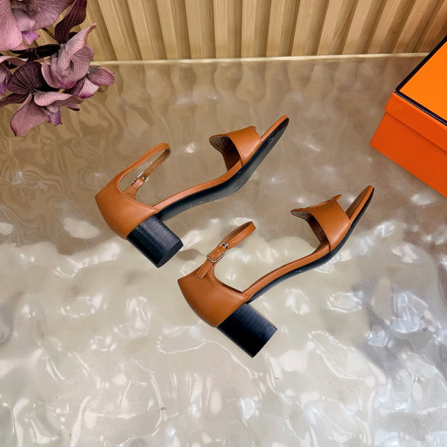 HM 26S MARQUISE SANDAL 45MM IN CARAMEL BROWN CALFSKIN