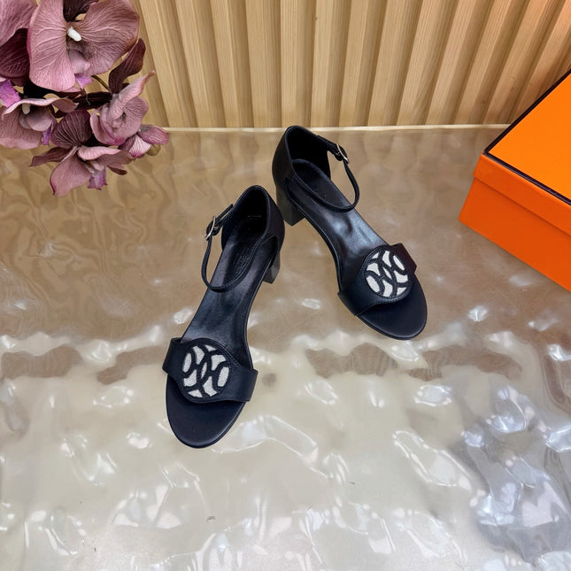 HM 26S MARQUISE SANDAL 45MM IN BLACK CALFSKIN