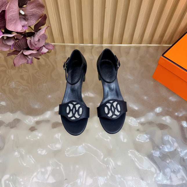 HM 26S MARQUISE SANDAL 45MM IN BLACK CALFSKIN