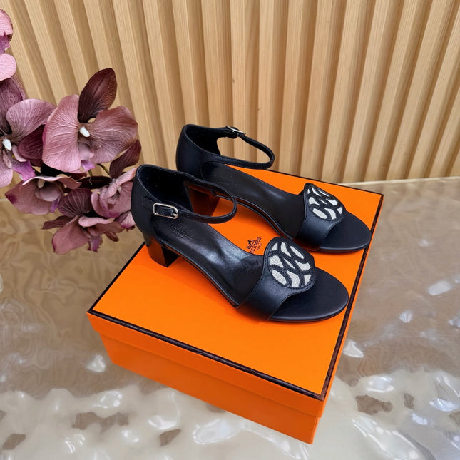 HM 26S MARQUISE SANDAL 45MM IN BLACK CALFSKIN