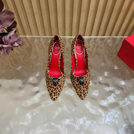 VALENTINO 26S HIGH-HEEL 100 MM IN LEOPARD-PRINT CALF HAIR