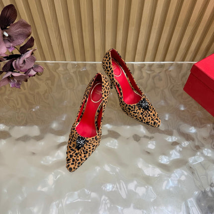 VALENTINO 26S HIGH-HEEL 100 MM IN LEOPARD-PRINT CALF HAIR
