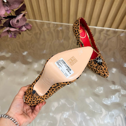 VALENTINO 26S HIGH-HEEL 100 MM IN LEOPARD-PRINT CALF HAIR