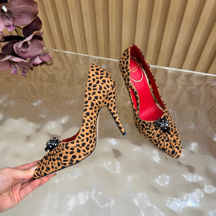 VALENTINO 26S HIGH-HEEL 100 MM IN LEOPARD-PRINT CALF HAIR