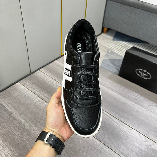 PRA TRAINER SHOES IN BLACK CALFSKIN
