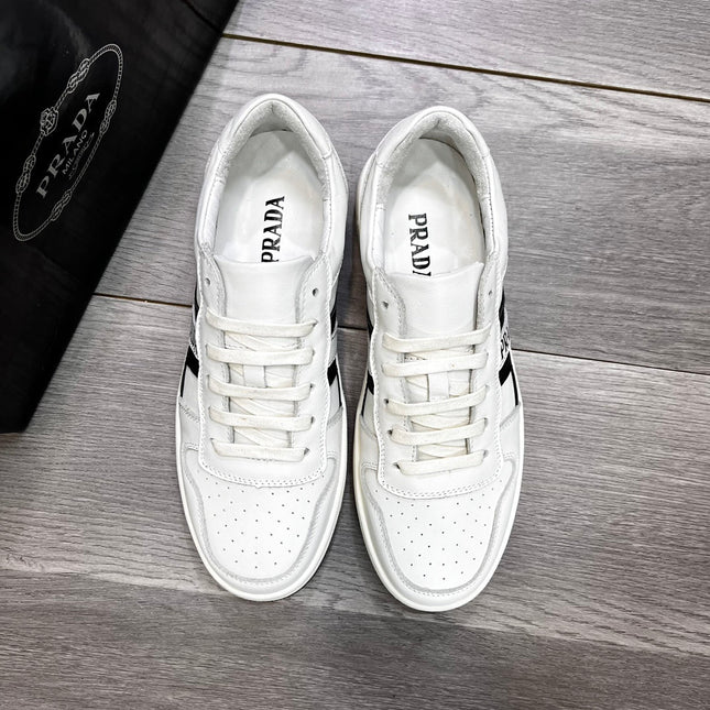 PRA TRAINER SHOES IN WHITE CALFSKIN
