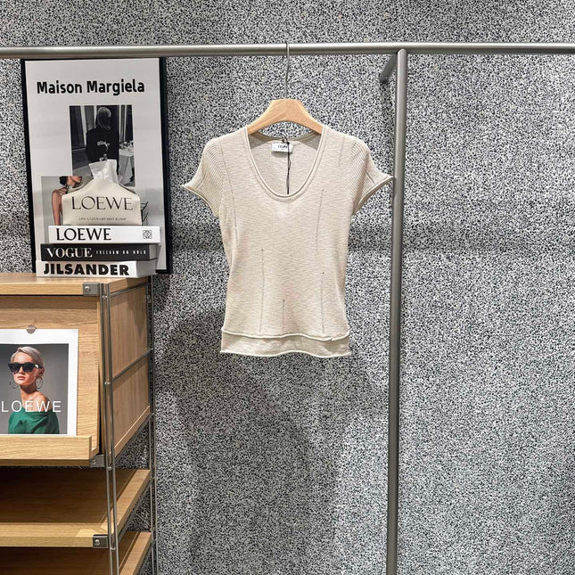 CELINE 26S SHORT-SLEEVE KNIT TOP 463