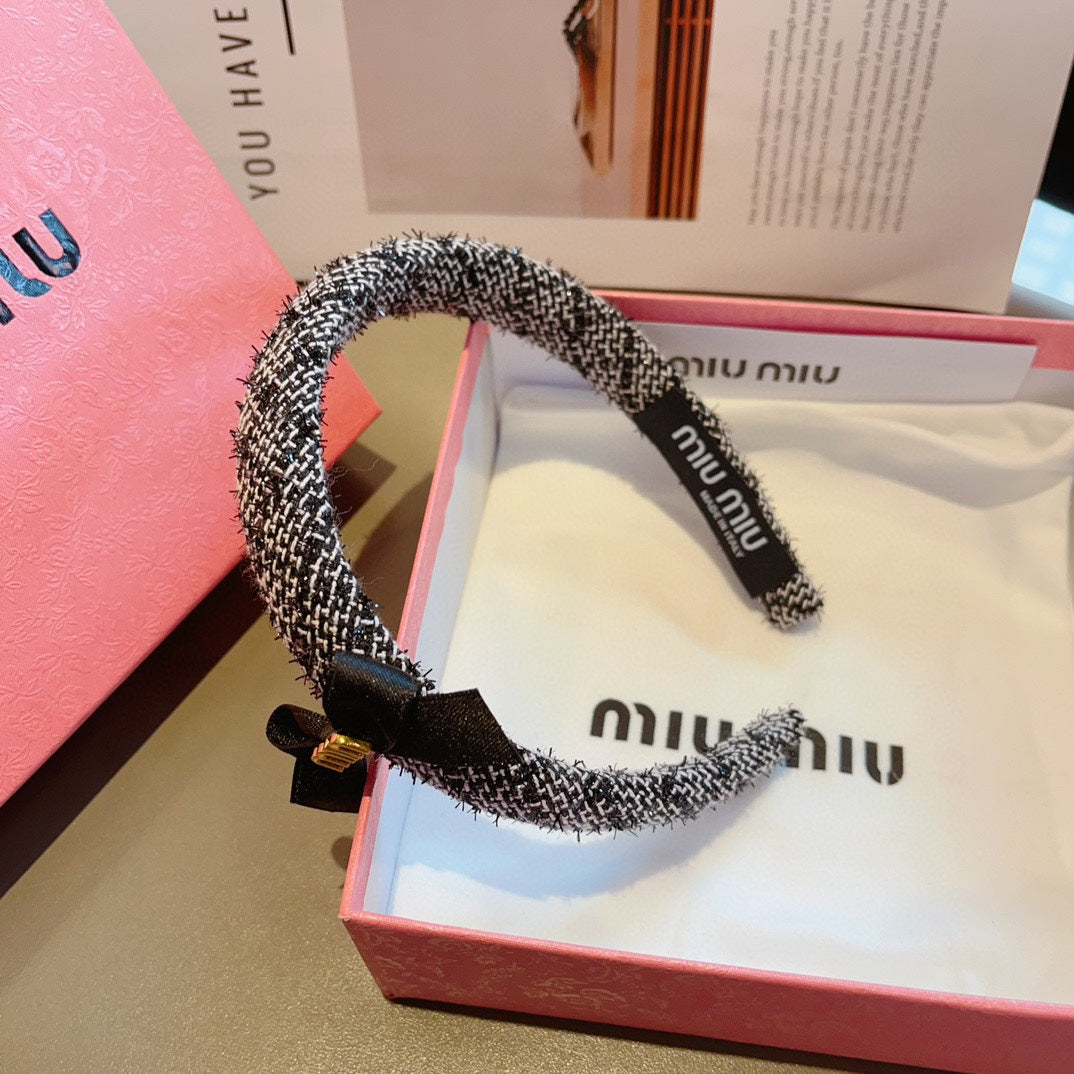 BLACK MIX WHITE HEADBAND TWEED 409371